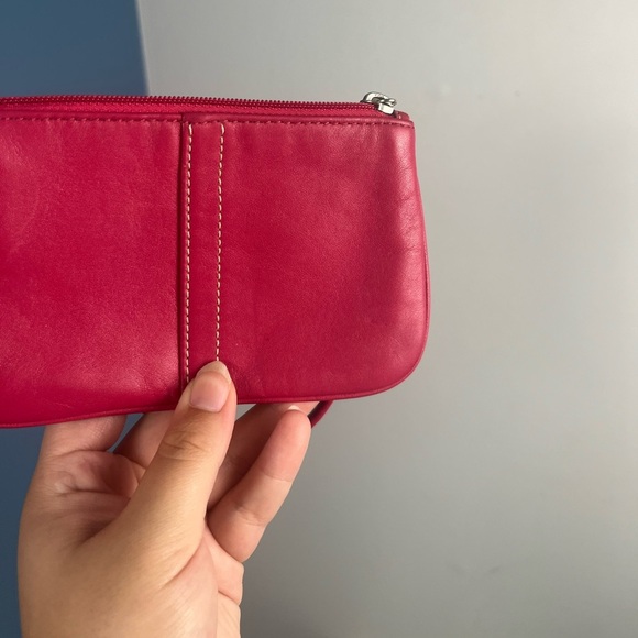 Coach Coral Red Leather 6”x4” wristlet - Picture 7 of 7